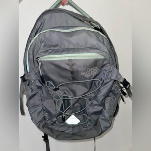 The North Face gray/green borealis backpack